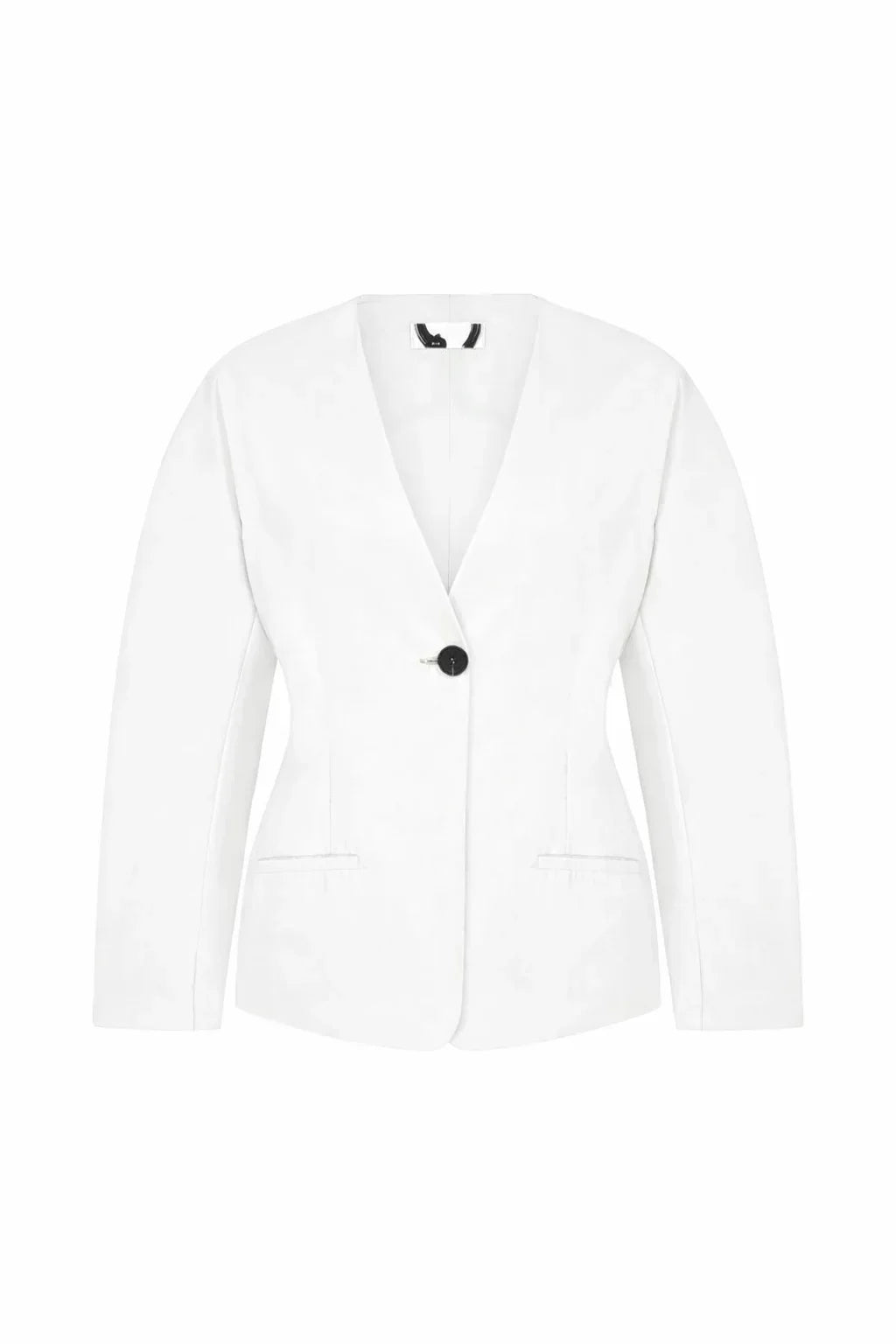 BEYAZ JAPONE KOLLU POPLİN KUMAŞ CEKET