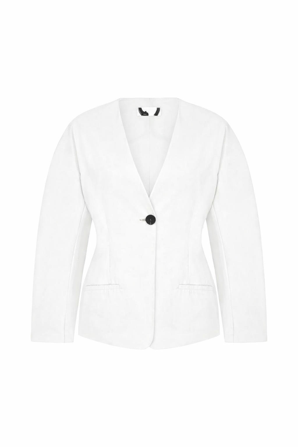 BEYAZ JAPONE KOLLU POPLİN KUMAŞ CEKET