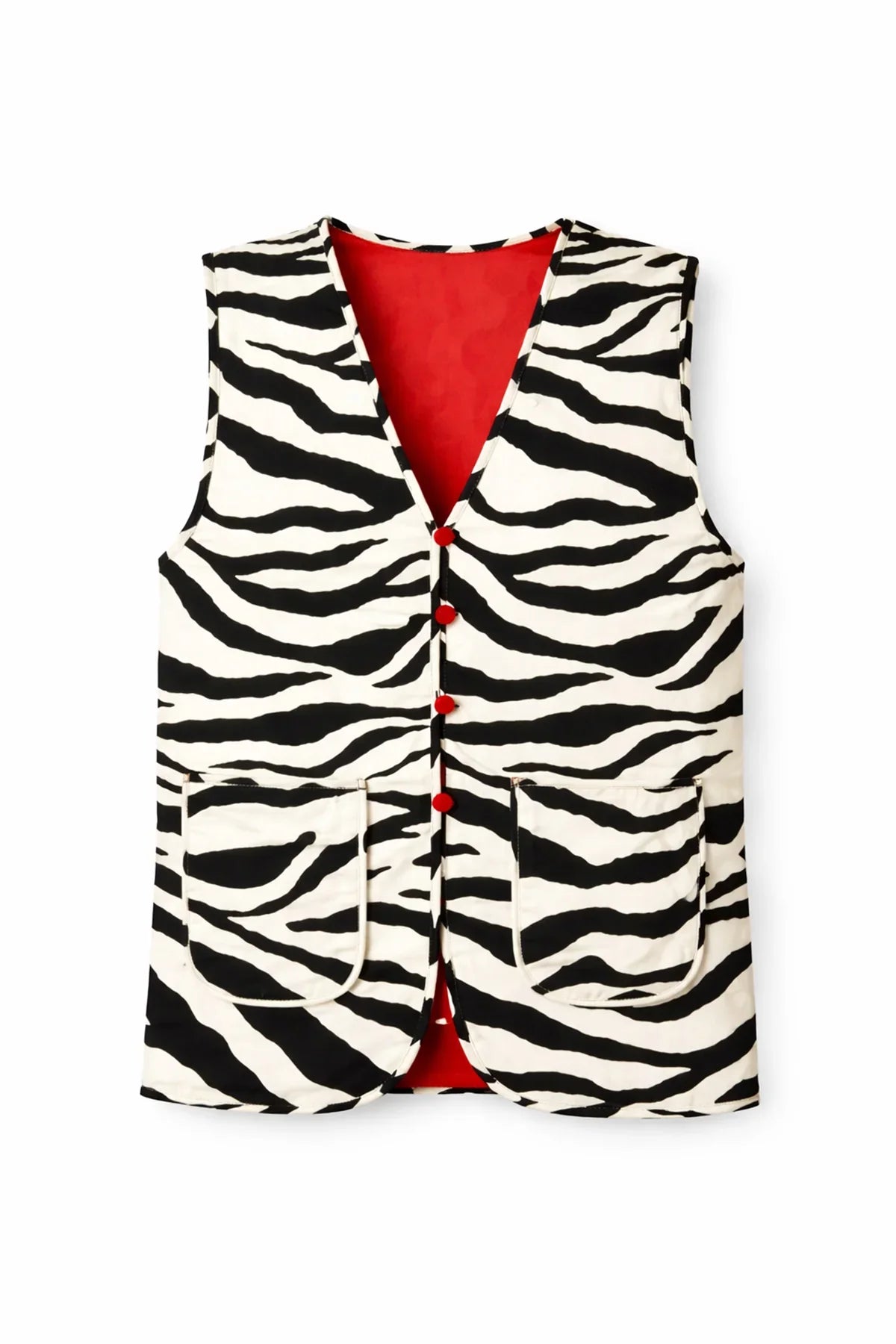 ZEBRA DESENLİ ÇİFT TARAFLI KAPİTONE YELEK - MiiN