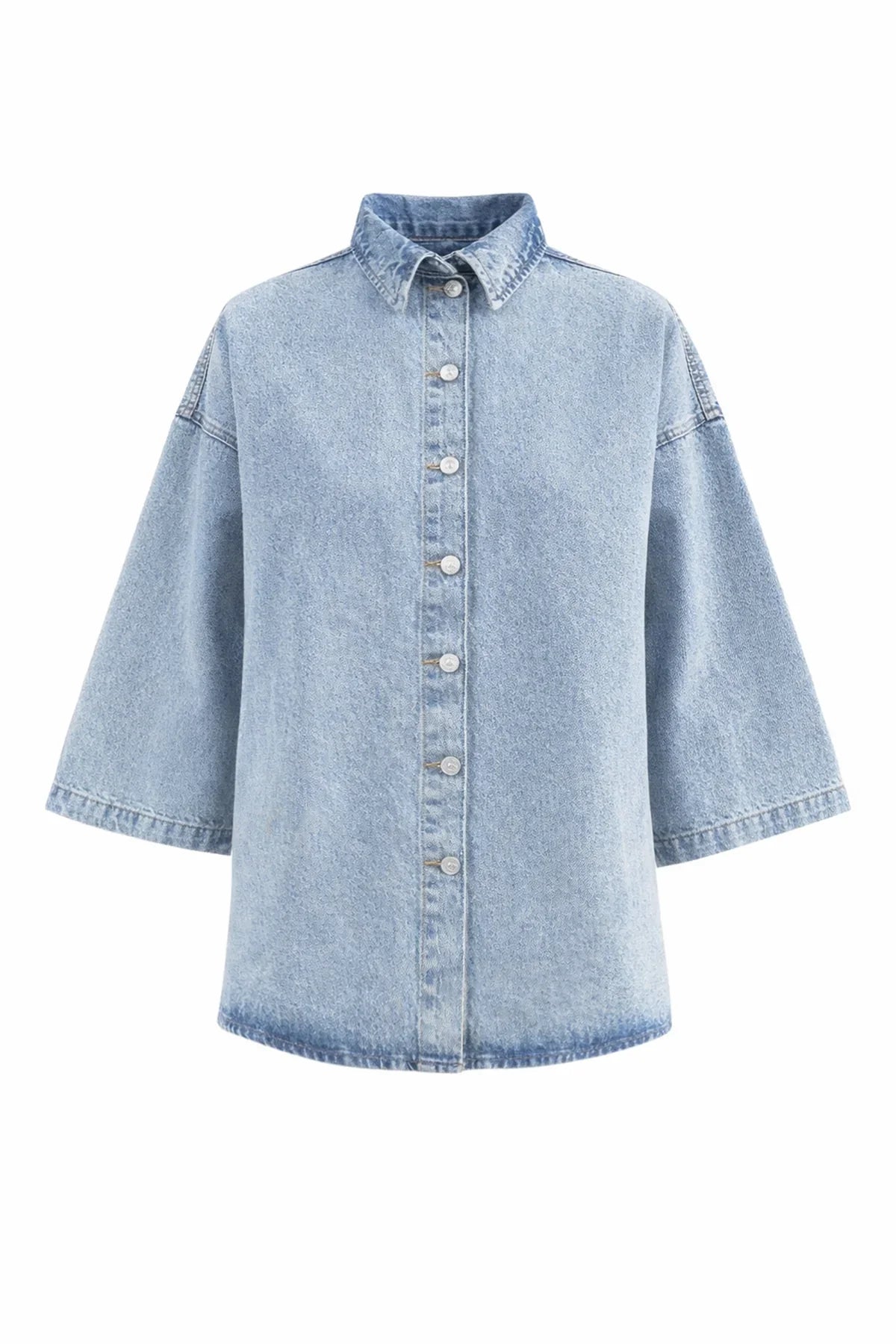 KAR YIKAMALI TRUVAKAR KOLLU DENIM GÖMLEK - MiiN