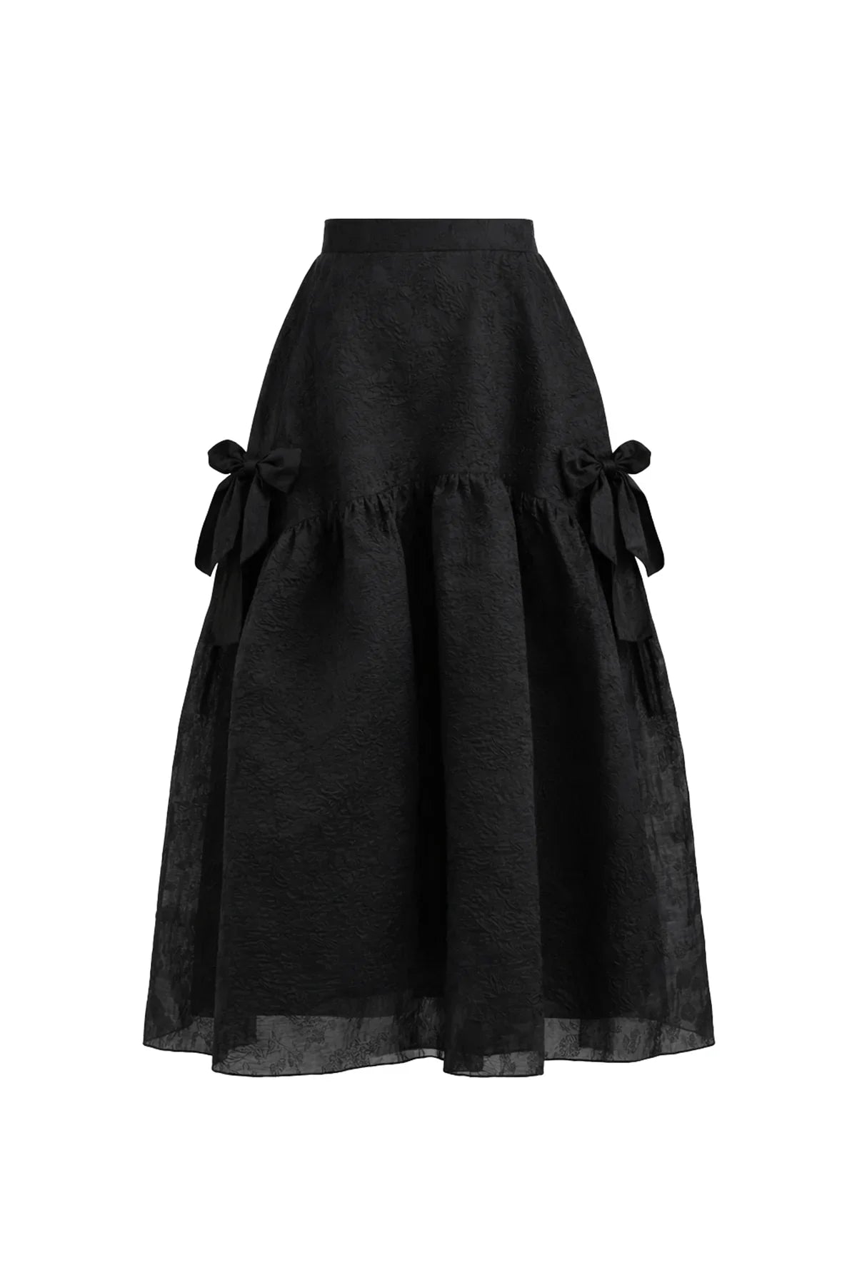 SİYAH JAKAR DESENLİ KUPLU UZUN ETEK - MiiN