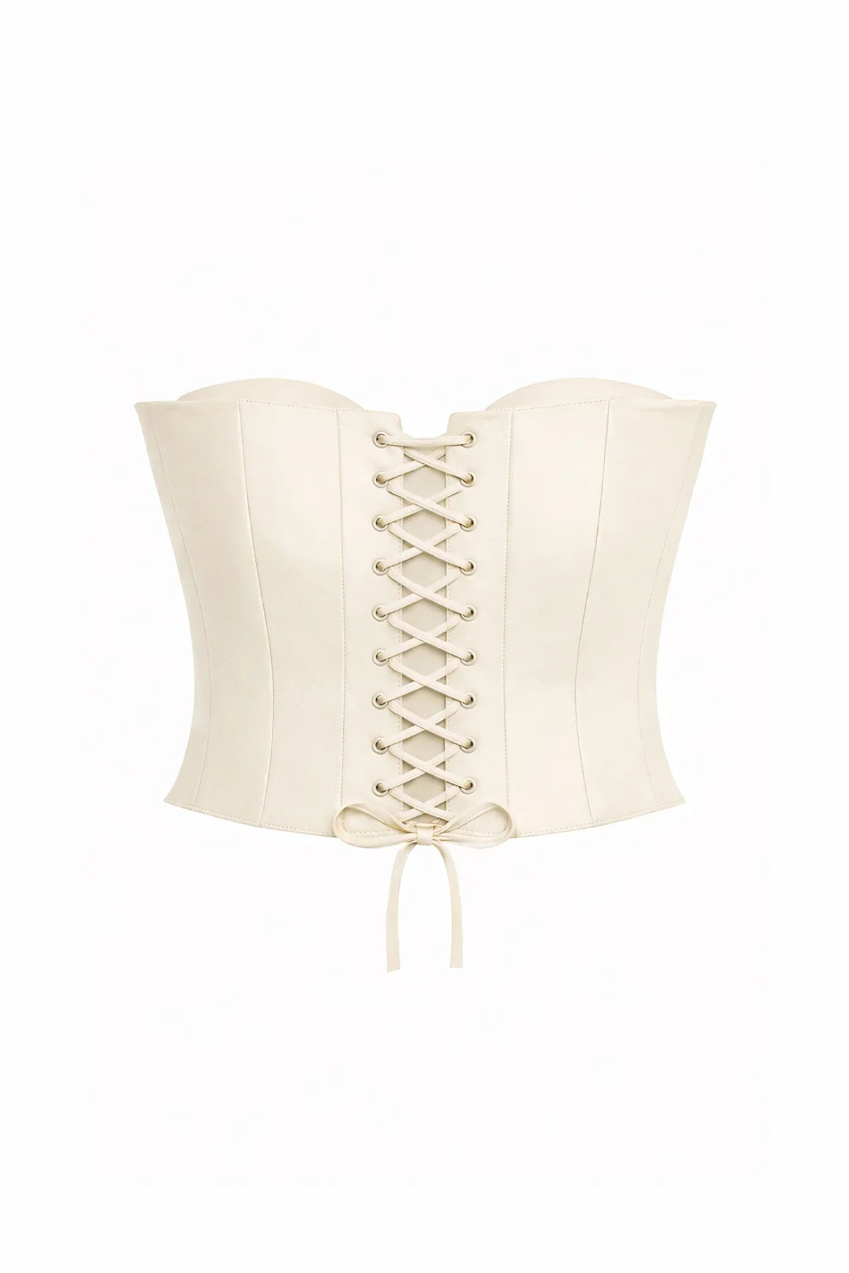 EKRU DERİ KORSAJLI BÜSTİYER - MiiN