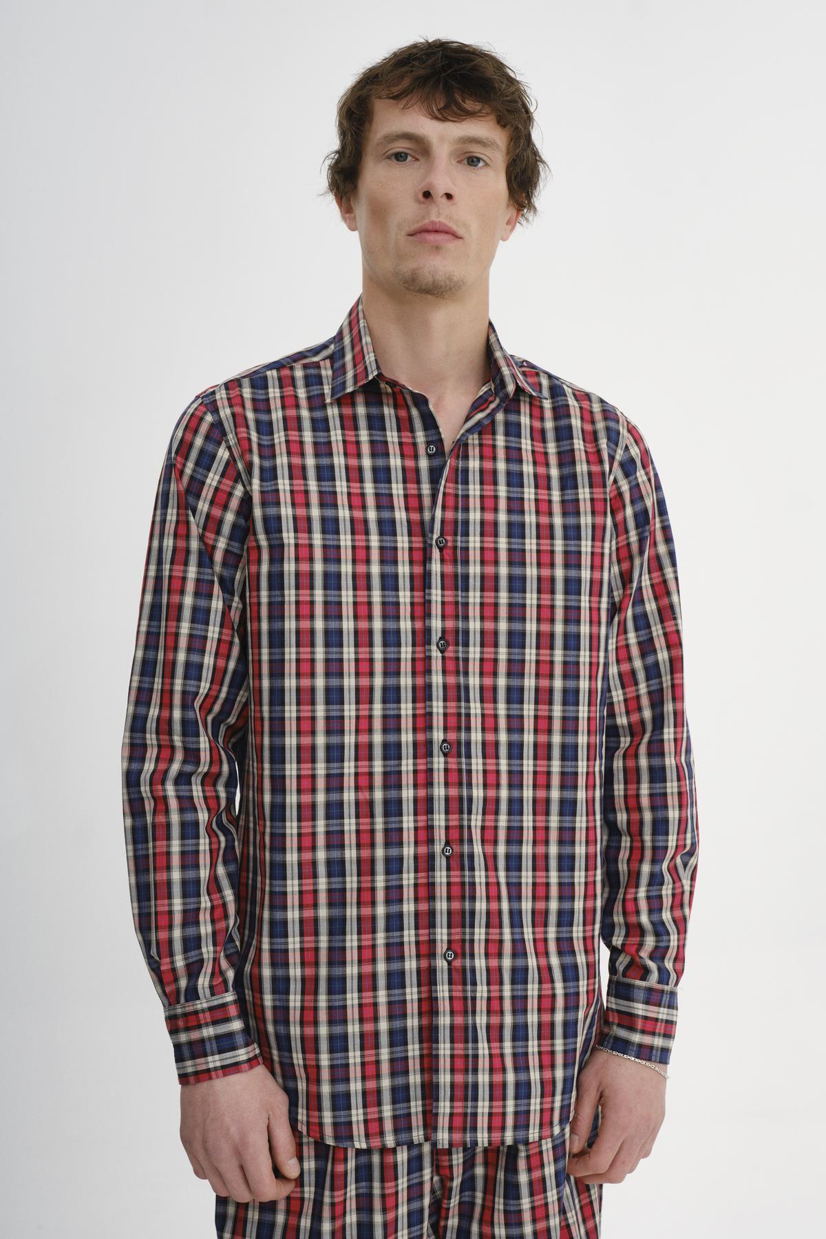 ÇOK RENKLİ EKOSE DESENLİ REGULAR FIT GÖMLEK - MİİN