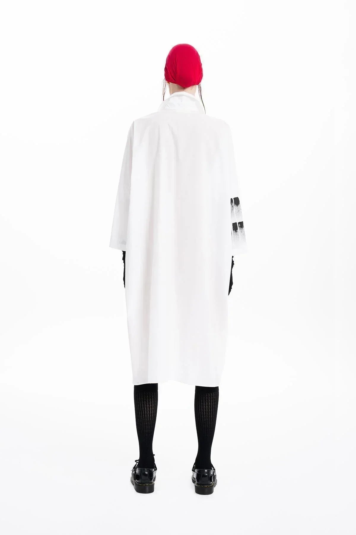 WHITE HAND PAINTED DETAILED OVERSIZE SHIRT