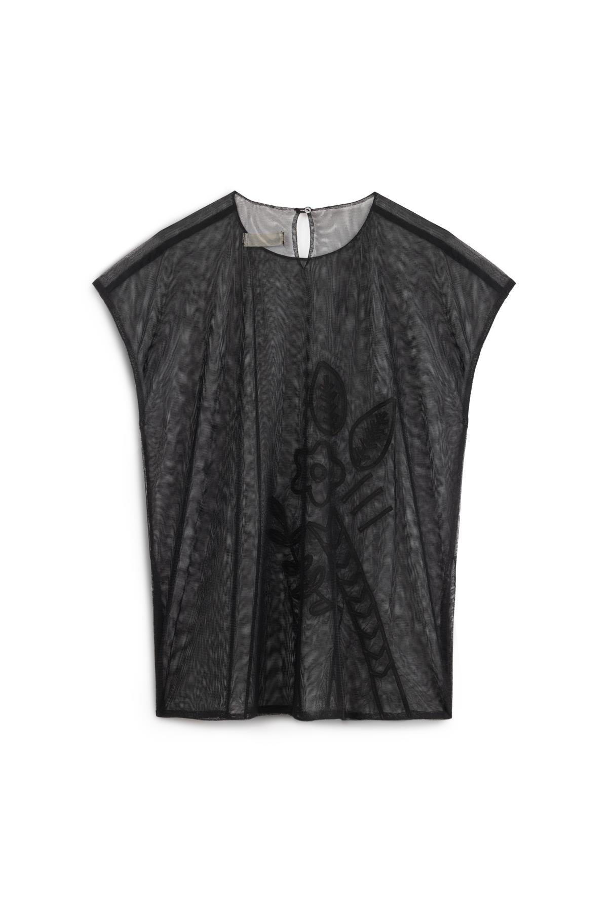 KAHVERENGİ İKİ PARÇA SATEN ÇİÇEK DESENLİ OVERSIZE BLUZ - MiiN