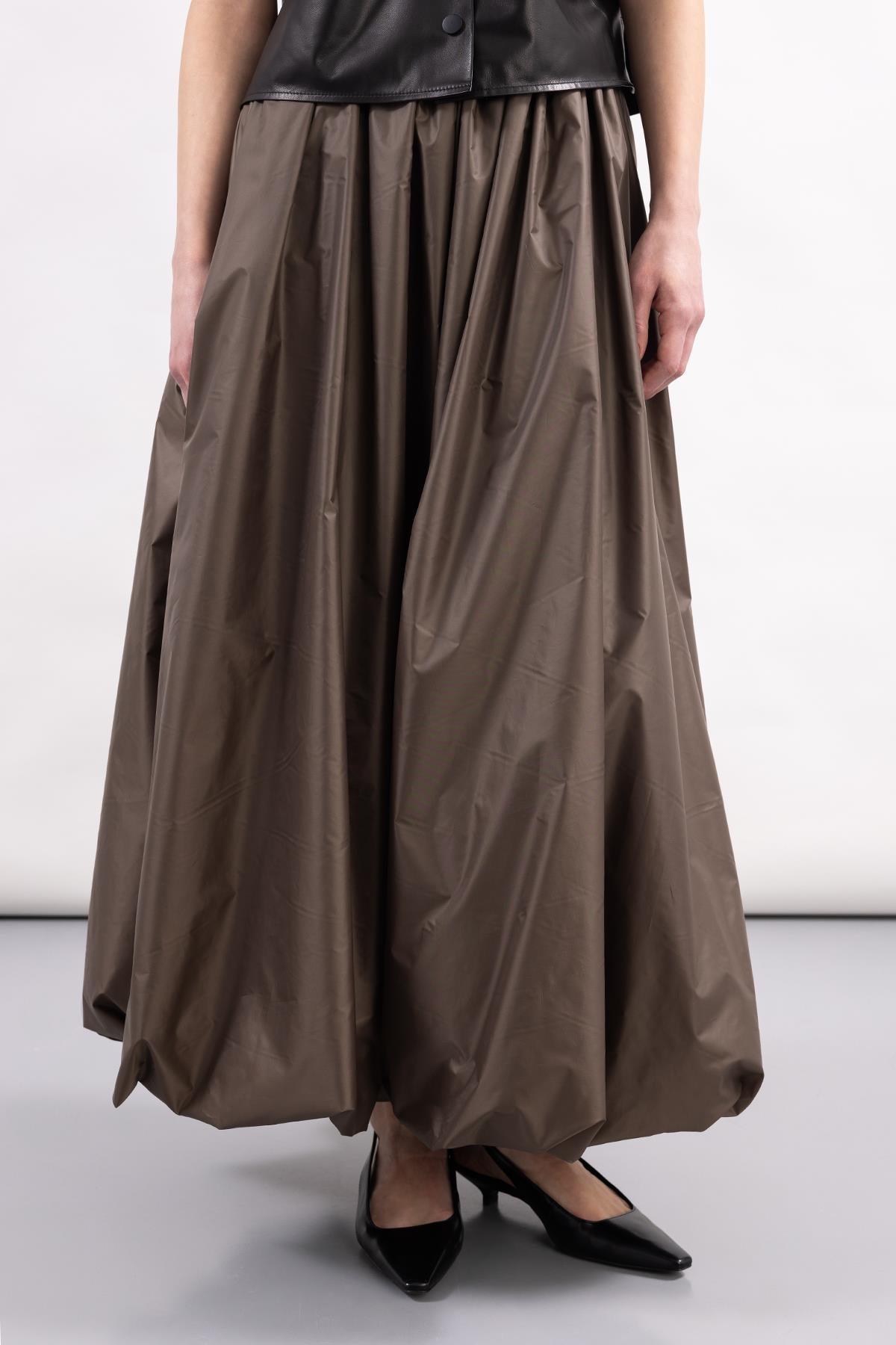 MINK PARACHUTE FABRIC LONG BALLOON SKIRT