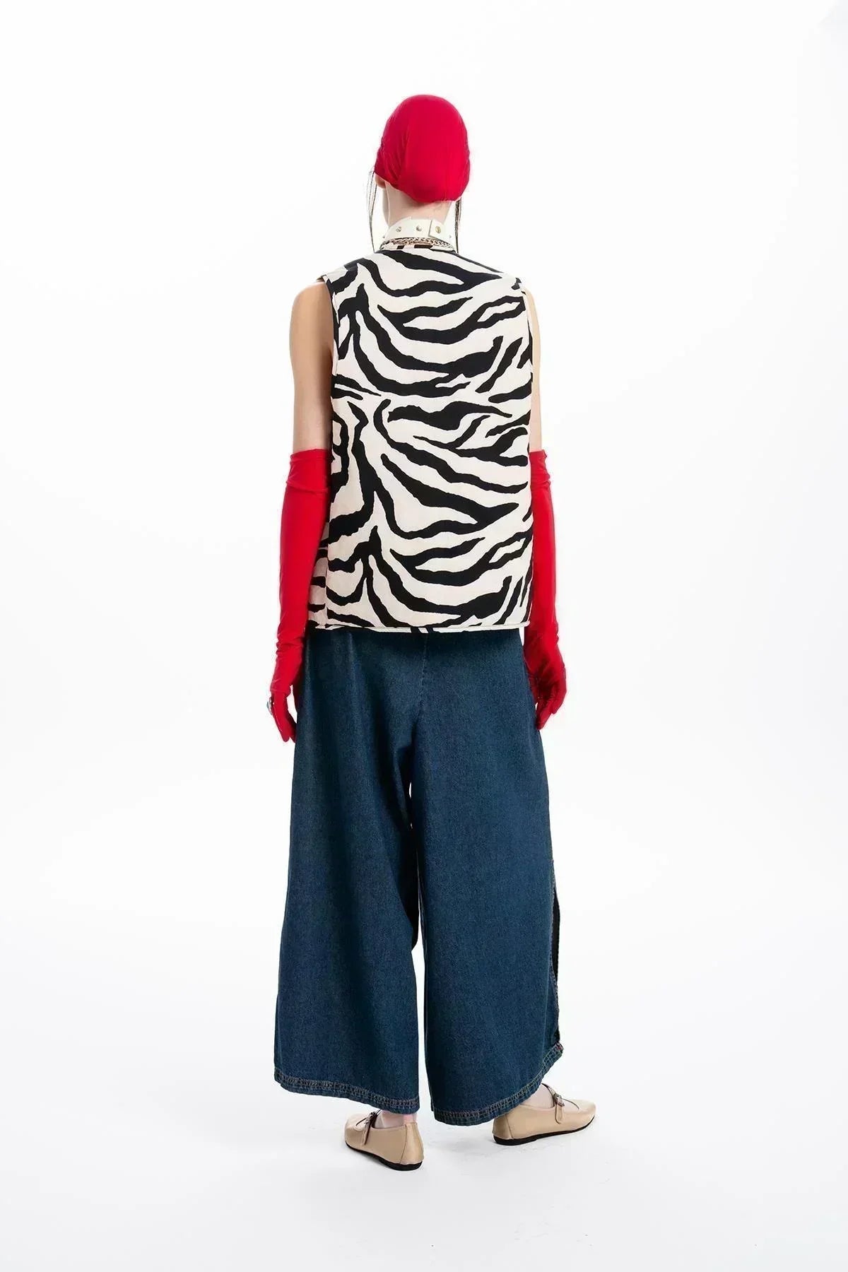 SLITTLE WIDE LEG DENIM TROUSERS