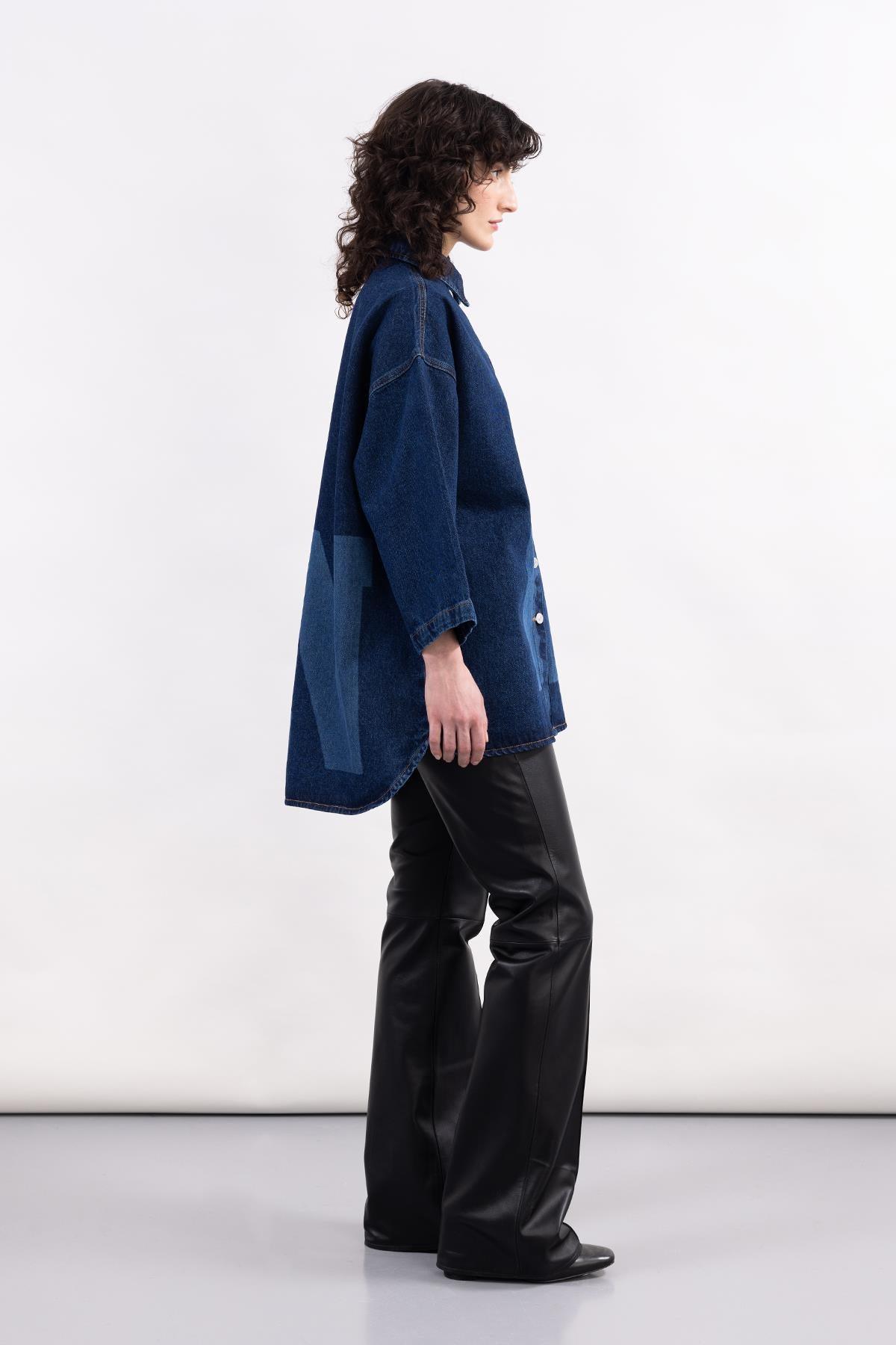 SİYAH CEPLİ ÖNÜ DİKİŞ DETAYLI DERİ PANTOLON - MiiN