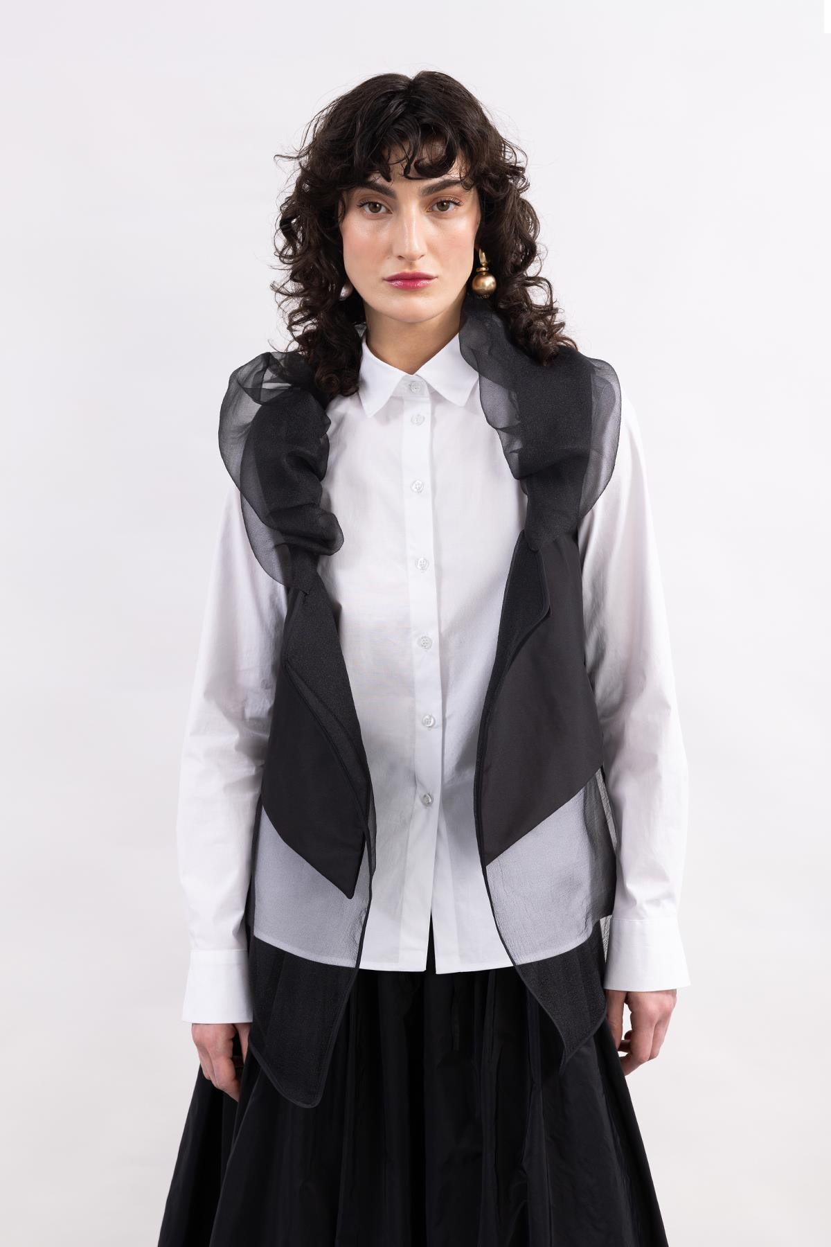 BLACK PRINCESS COLLAR DESIGN VEST