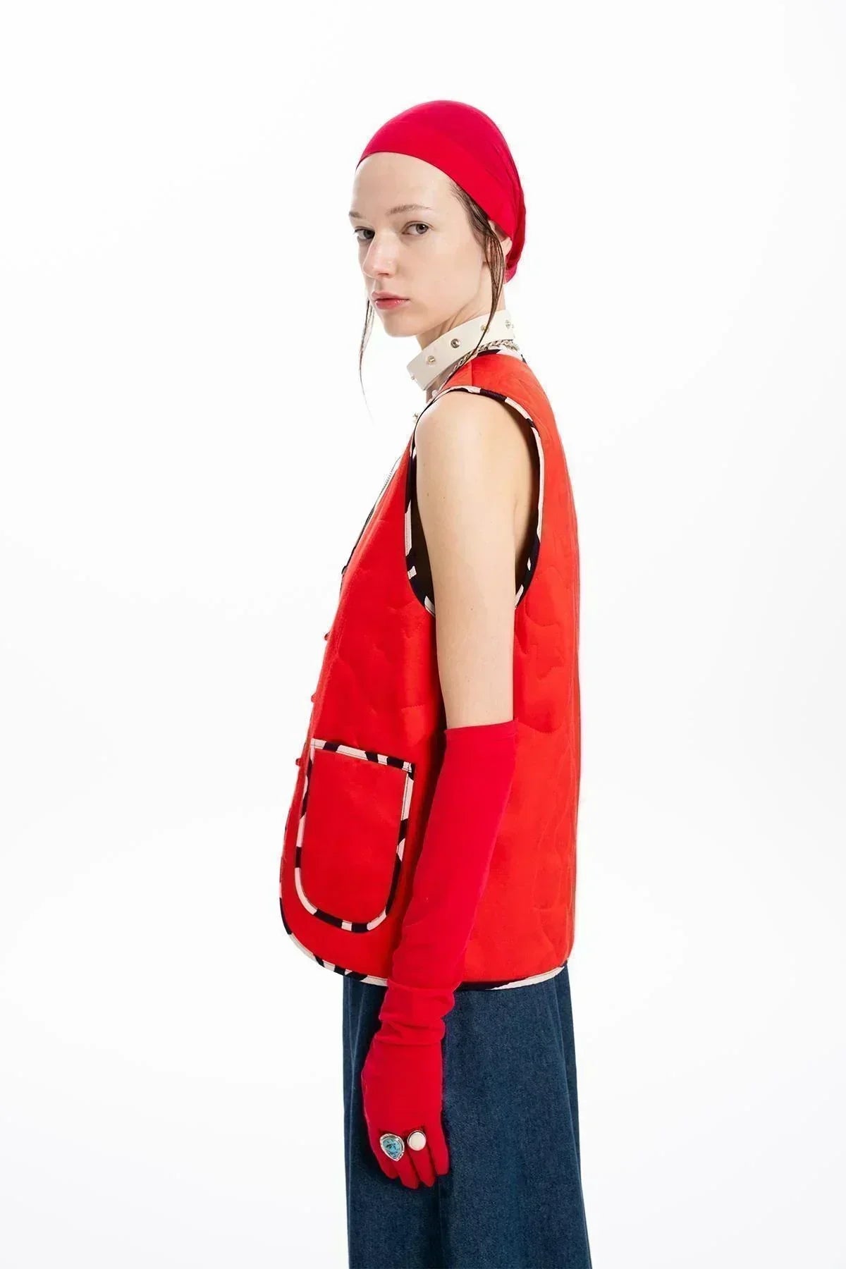 DOUBLE-SIDED QUILTED VEST WITH ZEBRA PATTERN