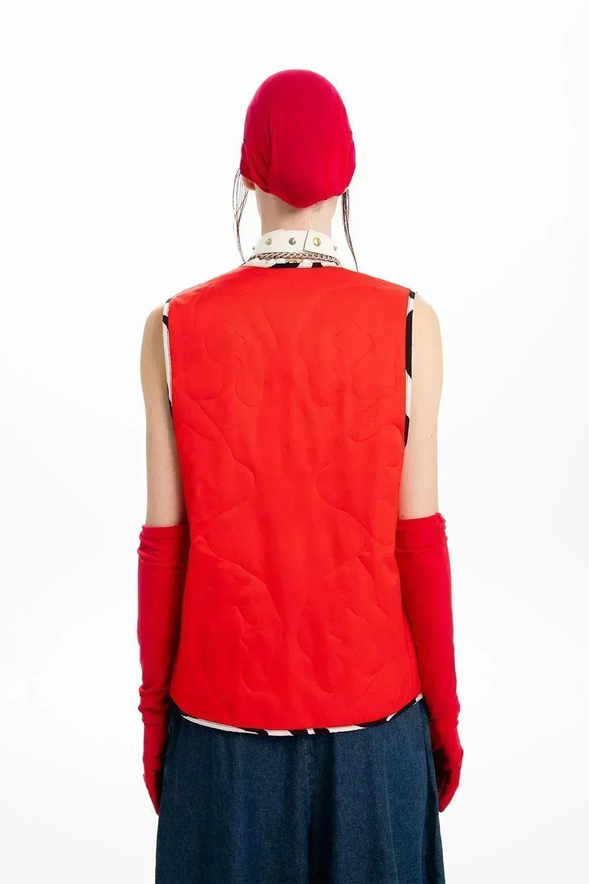 DOUBLE-SIDED QUILTED VEST WITH ZEBRA PATTERN