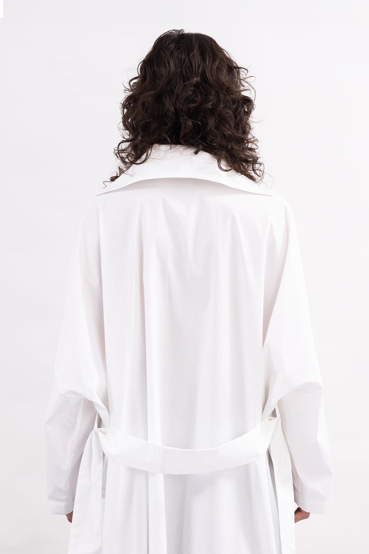 WHITE LONG SLEEVE POPLIN SHIRT